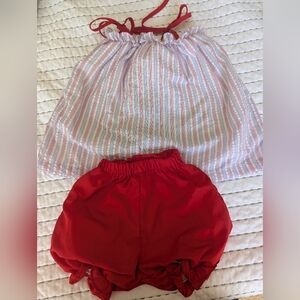 Red,White, and Blue Striped Girls Toddler Set